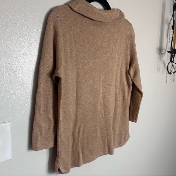 Talbots Mocha Cowl Neck Sweater 3/4 Length Sleeve Women’s Size Petite Small - Picture 5 of 12